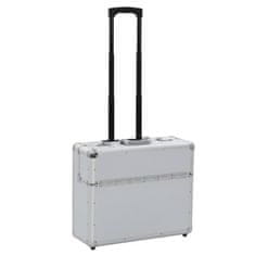 Vidaxl Pilotski kovček 54x44x21 cm srebrn aluminij