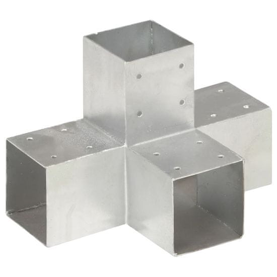 shumee vidaXL Spojnik za steber X oblike pocinkana kovina 91x91 mm