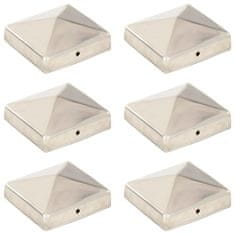 shumee vidaXL Piramidni pokrovčki za stebričke 6 kosov jeklo 81x81 mm