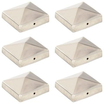 Vidaxl Piramidni pokrovčki za stebričke 6 kosov jeklo 81x81 mm