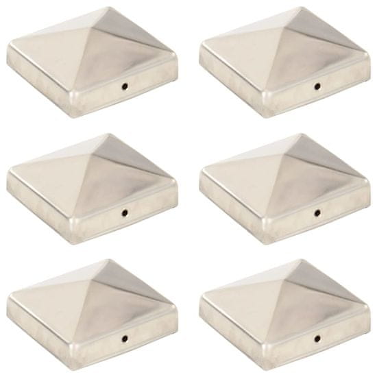 shumee vidaXL Piramidni pokrovčki za stebričke 6 kosov jeklo 81x81 mm