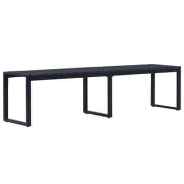 Vidaxl Vrtna klop 180 cm PS plošča črna