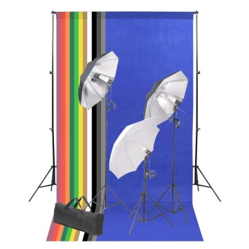 Vidaxl Komplet za foto studio z ozadjem in kompletom razsvetljave
