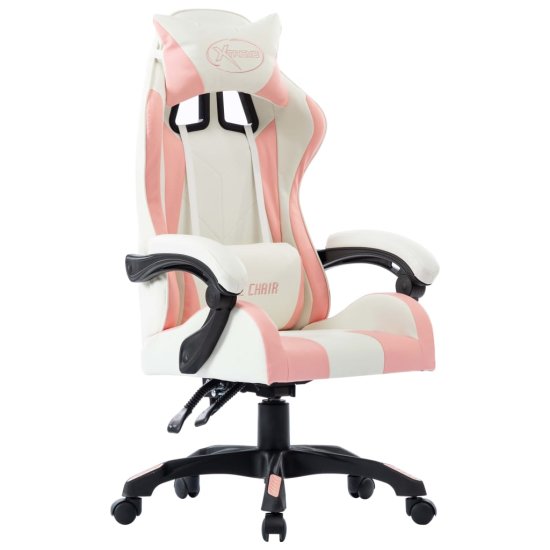 Greatstore Racing stol roza umetno usnje