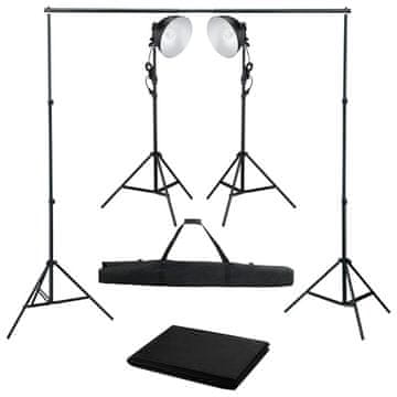 Vidaxl Fotografski studijski komplet s studijsko svetilko in ozadjem