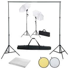 Vidaxl Komplet za fotografski studio z ozadji, svetilkami in dežniki