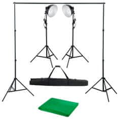 Vidaxl Fotografski studijski komplet s studijsko svetilko in ozadjem