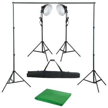 Vidaxl Fotografski studijski komplet s studijsko svetilko in ozadjem