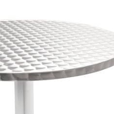 Vidaxl Zložljiva vrtna miza srebrna 60x(70-110) cm aluminij