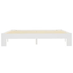 Greatstore Posteljni okvir bel iz trdne borovine 160x200 cm