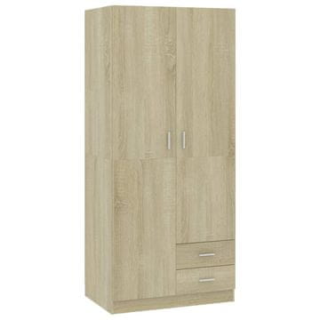 Vidaxl Garderobna omara sonoma hrast 80x52x180 cm inženirski les
