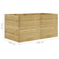 Vidaxl Visoka greda 200x100x97 cm impregnirana borovina