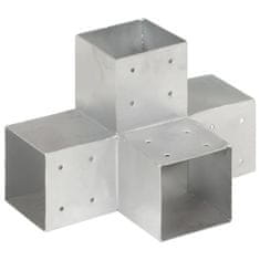 shumee vidaXL Spojnik za steber X oblike pocinkana kovina 101x101 mm