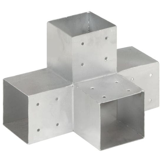 shumee vidaXL Spojnik za steber X oblike pocinkana kovina 101x101 mm