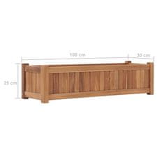Vidaxl Visoka greda 100x30x25 cm trdna tikovina