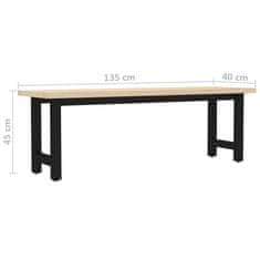 Vidaxl Klop 135x40x45 cm borovina