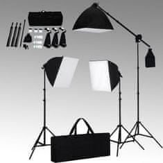 Vidaxl Komplet za fotografski studio z mehčali, svetilkami in ozadji