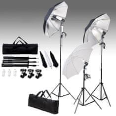 Vidaxl Fotografski studijski komplet s svetilkami in ozadjem