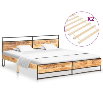 Vidaxl Posteljni okvir trden mangov les in borovina 180x200 cm