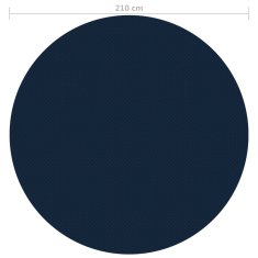 Vidaxl Plavajoča PE solarna folija za bazen 210 cm črna in modra
