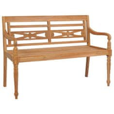 Vidaxl Klop Batavia z rdečo blazino 150 cm trdna tikovina