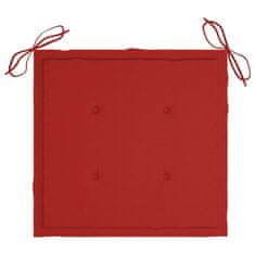 Vidaxl Blazine za vrtne stole 4 kosi rdeče 40x40x4 cm oxford tkanina