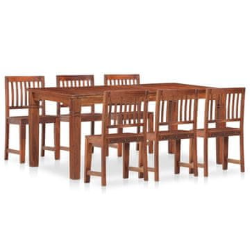Vidaxl Jedilna garnitura 7-delna trden mangov in akacijev les
