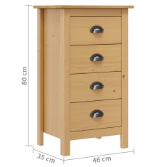 Vidaxl Komoda Hill 46x35x80 cm trdna borovina