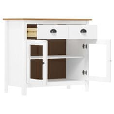 Vidaxl Komoda Hill bela 90x40x80 cm trdna borovina
