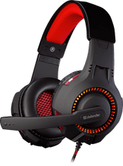 Defender Warhead G-450 gaming slušalke, črni + rdeči, 2.3 m kabel, USB