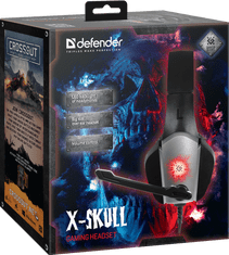 Defender X-Skull gaming slušalke, črni + sivi, 2.1 m kabel
