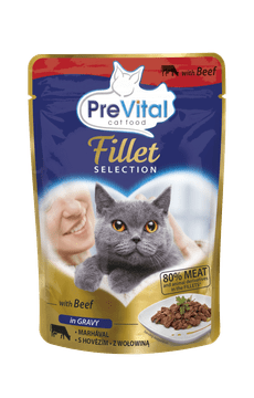 PreVital goveji file za odrasle mačke 28 x 85g