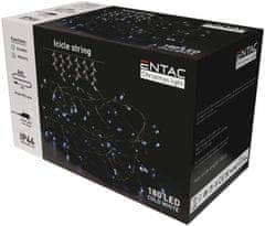 ENTAC Novoletne lučke ledene sveče 180 LED 4m IP44 hladno bele