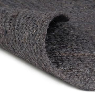 Vidaxl Preproga iz jute okrogla ročno delo 240 cm temno siva