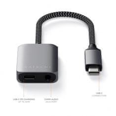 Satechi USB-C v 3,5 mm Audio & PD adapter, Space Gray