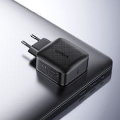Ugreen CD217 GaN polnilnik USB-C 65W QC PD + kabel, črna