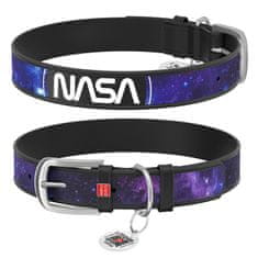 WAUDOG Usnjena ovratnica z NASA vzorcem 21 črna 19-25 cm, širina: 9 mm Črna