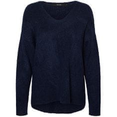 Vero Moda Ženski pulover VMCREWLEFILE Relaxed Fit 10233357 Navy Blaze r (Velikost L)