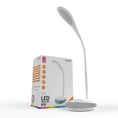 Avide Ben LED namizna svetilka, 4 W, RGB, polnilna, bela