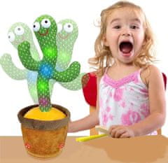Interaktivna plišasta igrača kaktus, ki poje, pleše, predvaja glasbo, ponavlja besede in snema, LED lučke, zabavna poučna igrača, ki se sveti, 120 pesmi, idealno rojstnodnevno darilo, CactusToy