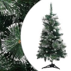 Vidaxl Umetna novoletna jelka s stojalom zelena in bela 90 cm PVC