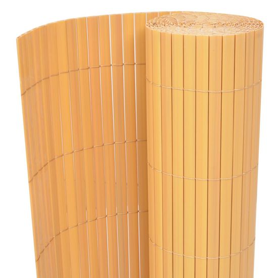 shumee Dvostranska vrtna ograja PVC 150x500 cm rumena