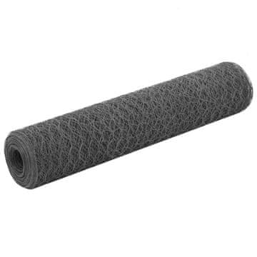 Vidaxl vidaXL Jeklena in PVC mrežasta ograja 25x0,75 m siva