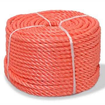 shumee vidaXL Zvita vrv polipropilen 16 mm 100 m oranžna