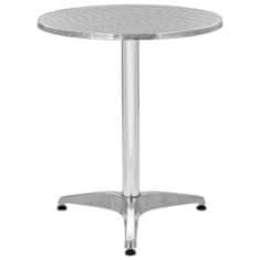 Vidaxl Vrtna miza srebrna 60x70 cm aluminij
