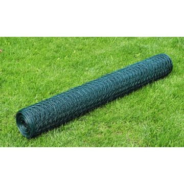 Vidaxl vidaXL Mrežasta ograja s PVC premazom 25x0,5 m zelena