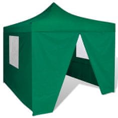 Vidaxl Zložljivi šotor 3 x 3 m s 4 stenami zelene barve