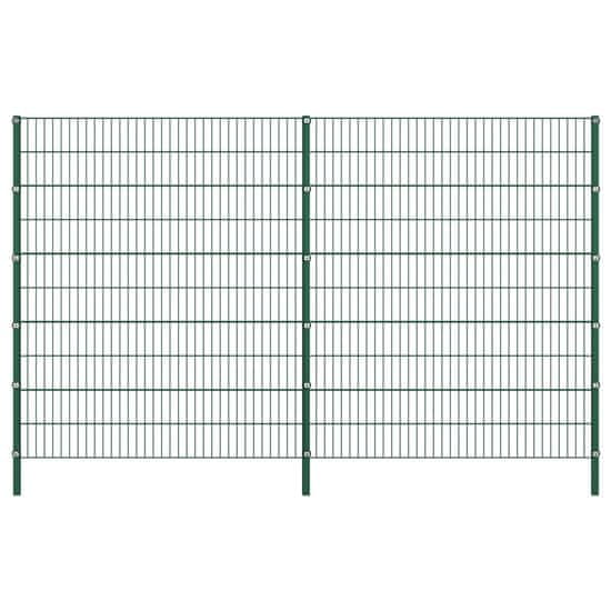 shumee Ograjni paneli s stebrički železo 3,4x2 m zeleni