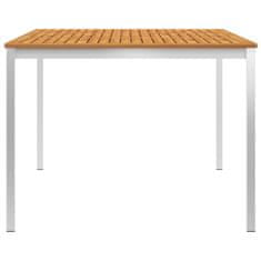 Vidaxl Vrtna jedilna miza 200x100x75cm akacijev les in nerjaveče jeklo