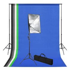 Vidaxl Komplet za fotografski studio z ozadjem in s mehčalno lučjo